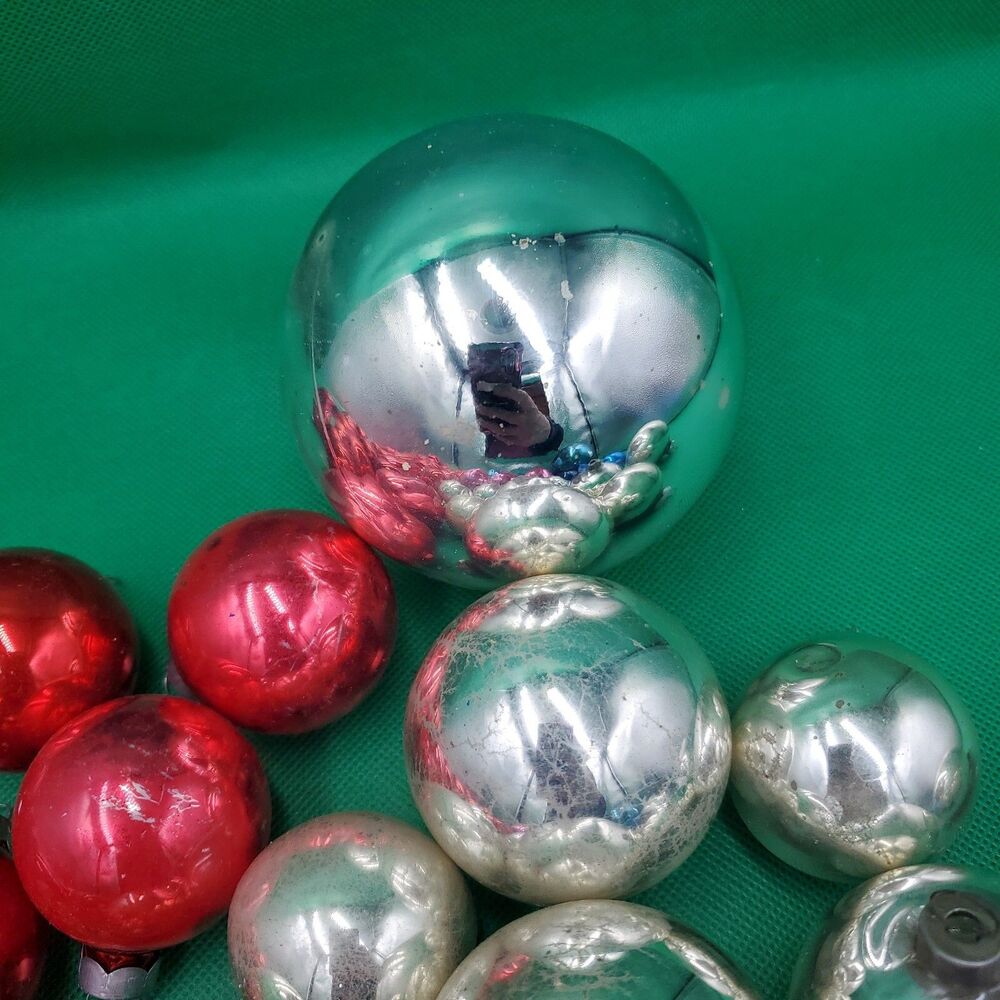 Lot of 59 Vintage Shiny Metallic Christmas Ornaments All Size/Color Made In USA - Picture 3 of 15